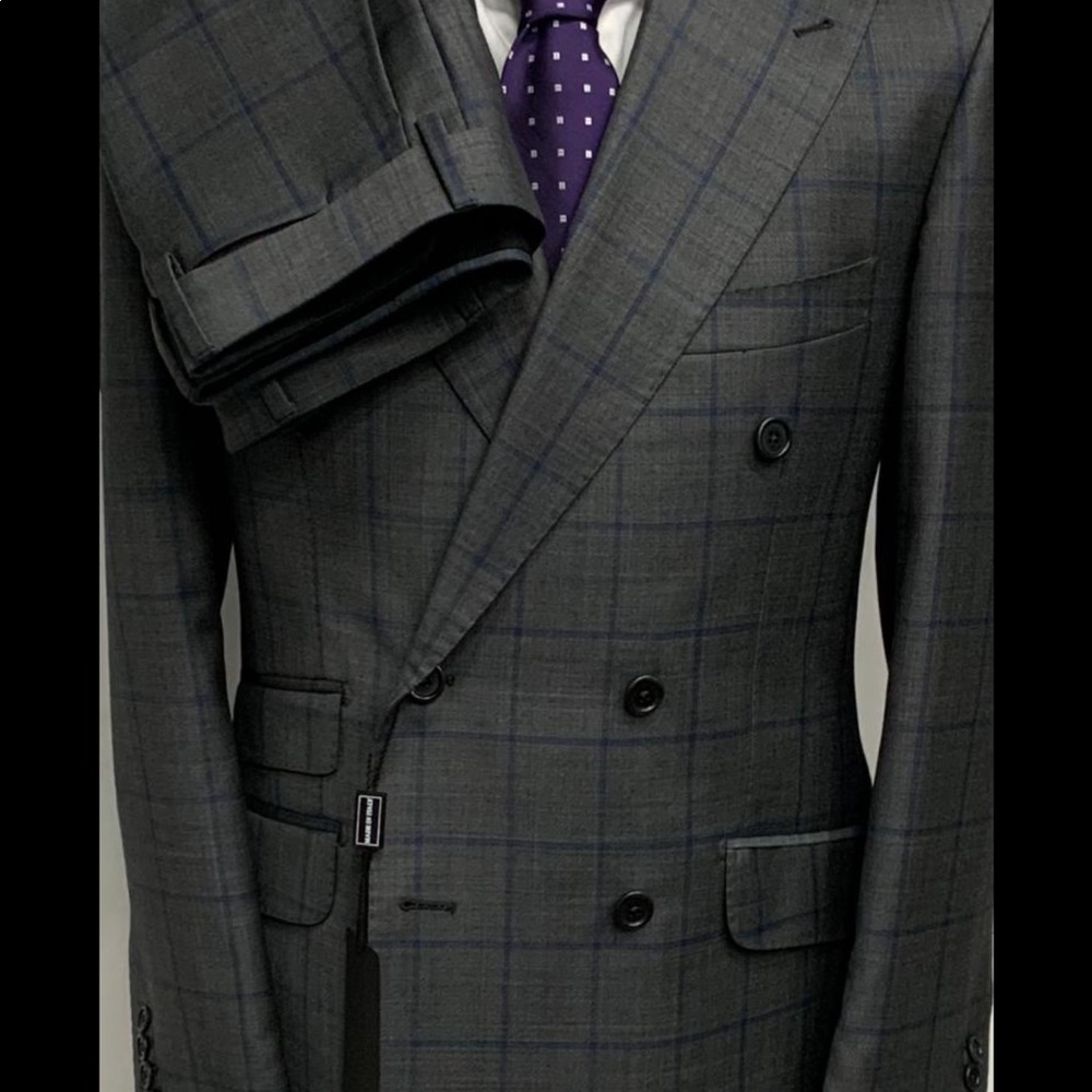 Grey/blue super 150 Cerruti 1881 Neapolitan suit.